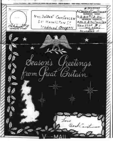 Merry Christmas V-Mail From World War II